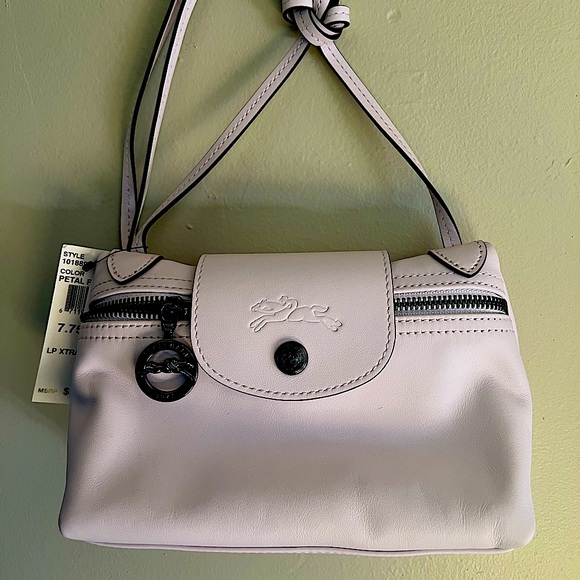 Longchamp Leather Bag Le Pillage Petal Pink Xsmall Cross Body New Sz 7.75x5x2” - Picture 2 of 7